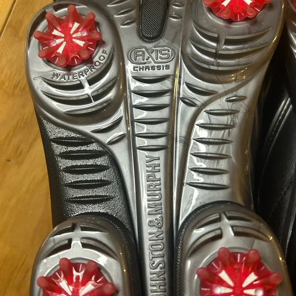 Johnston & Murphy Waterproof Golf XC4 GT2 Luxe-Throat Black Leather Men’s Shoes - Picture 13 of 15